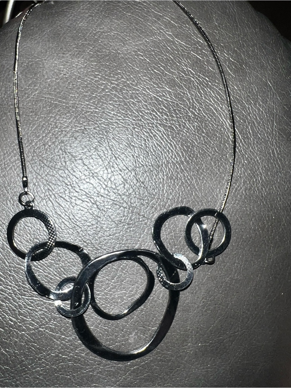 Silver Multi-Ring Statement Necklace